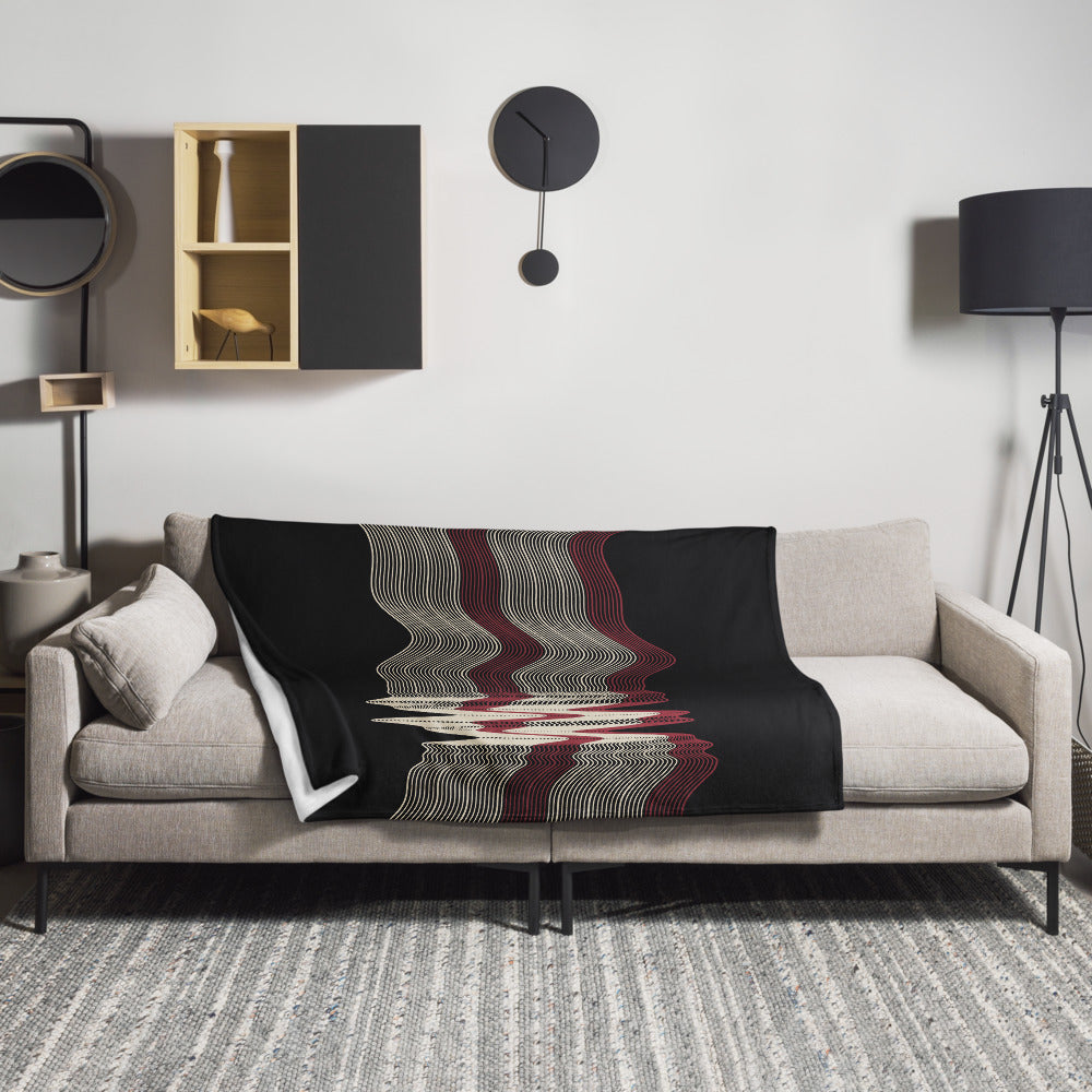 KNQV Frequency Throw Blanket displayed on a sofa; digital supplier mockup