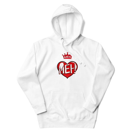 Meh Love Valentines Day, For loved ones gifts, valentines gifts, Hoodie for men and women, unisex Hoodies, Love "Meh" Hoodies, with Crown love hoodies for men and women, Comfy Weather