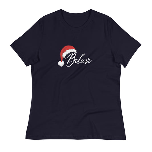 Believe Christmas Shirt, Christmas Believe Shirt Christmas Party Shirt Christmas T-Shirt, Christmas Family Shirt, Believe Shirt, Womens T-Shirt