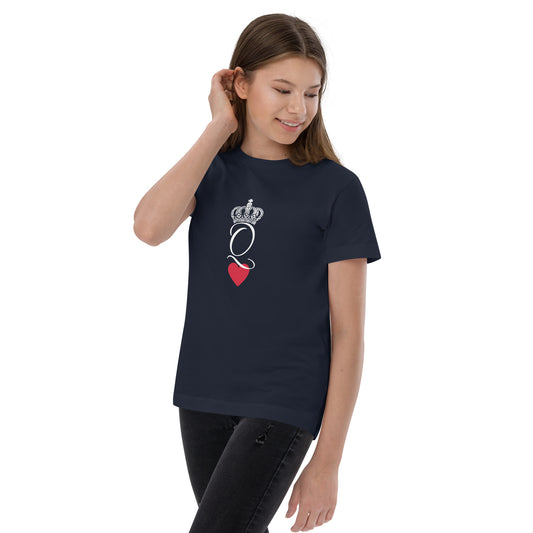 Youth Girls Q Queen Jersey T-shirt, Knqv, Queen, For Youth, Teen Girls, Queen, Queen Crown, Gifts, Happy Birthday Queen