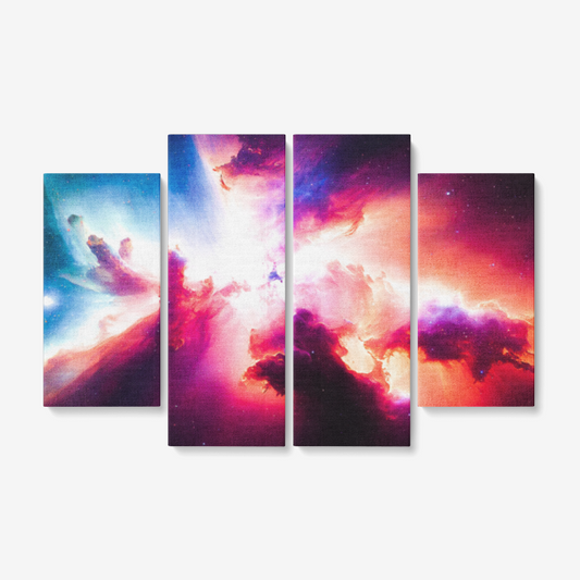 4 Piece Canvas Wall Art for Living Room - Framed Ready to Hang 4x12"x32