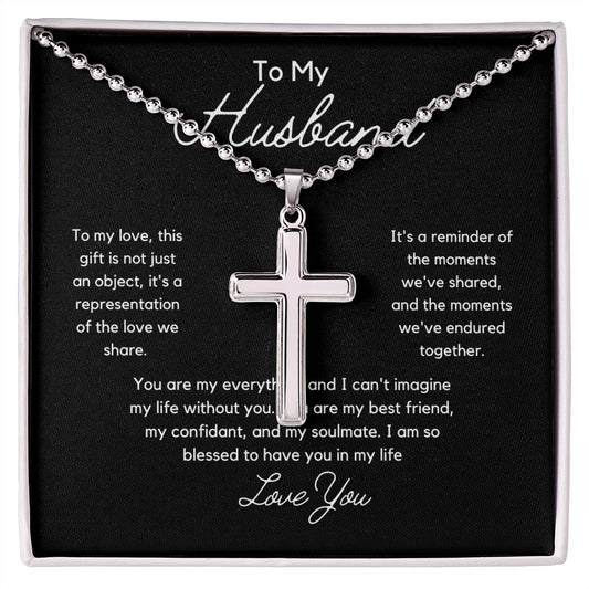 To My Husband | The Moments weve shared | Stainless Steel Cross Necklase