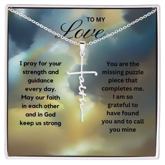 To My Love | I Pray For You | Faith Cross Necklace