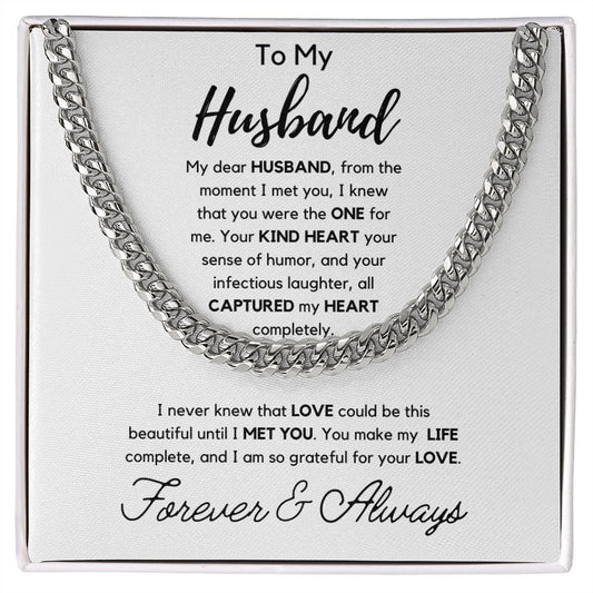 To My Husband | I never knew That Love | Cuban Link Chain
