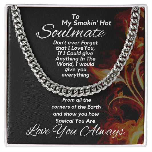 To My Smokin' Hot Soulmate | Cuban Link Necklace | Fire Lux Card