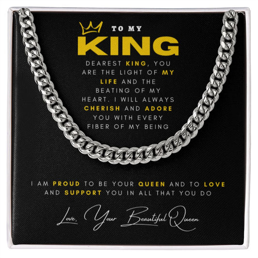 To My King | Dearest King | Cuban Link Nacklace