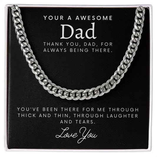 Awesome Dad | Thank You Dad | Cuban Link Necklace