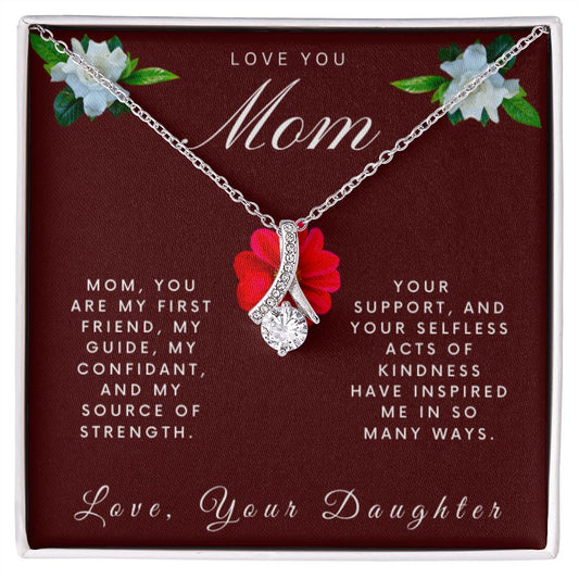 Love You Mom | Your Support Mom Love | Alluring Beauty Necklace