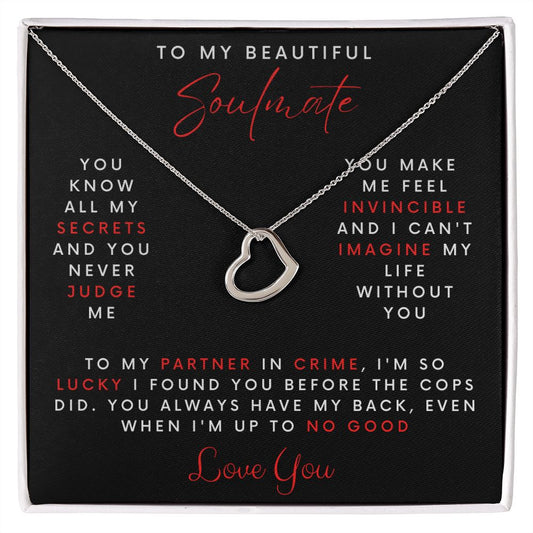 To My Beautiful Soulmte | You Know all My Secrets | Heart-Shaped Necklace
