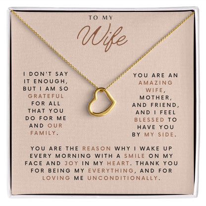 To My Wife | I Don't Say it Enough | Heart Necklace