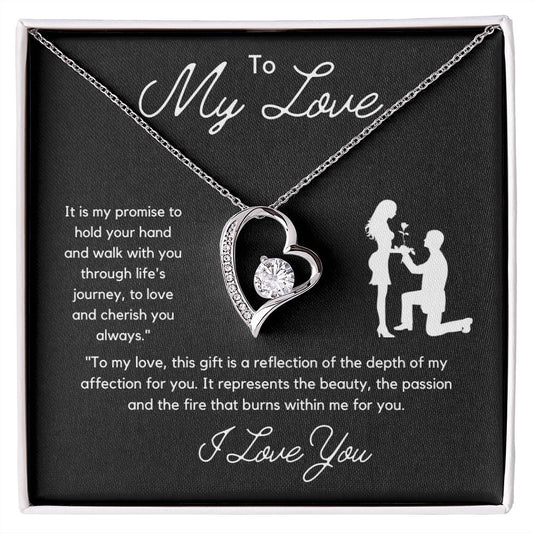 To My Love | It is my Promise to Hold you through | Forever Knot Necklace