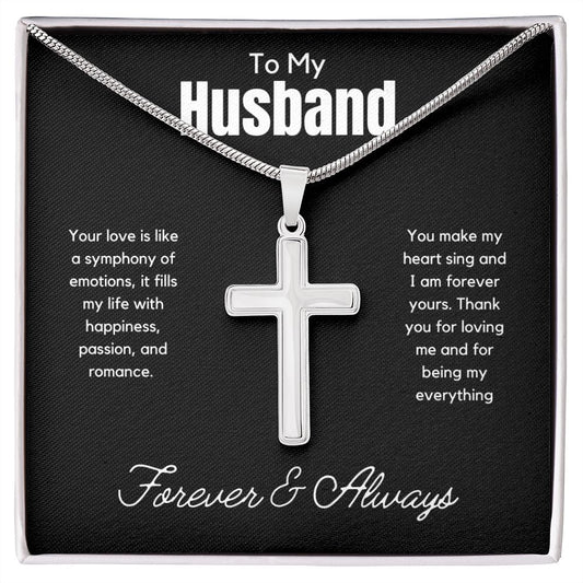 To My Husband | You make my Heart Sing | Faith Cross Necklace