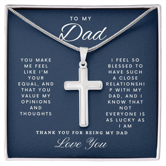 To My Dad | You Make Me Feel Dad | Cross Faith Necklace