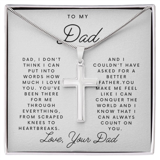 To My Dad | I Don't Think I Can Put Into Words | Cross Necklace