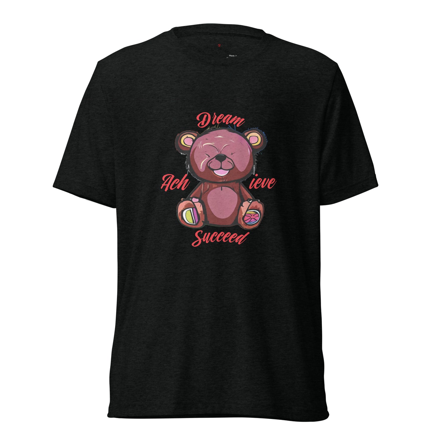 Dream, Achieve, & Succeed Bear | Knqv 50% Polyester | Short sleeve t-shirt
